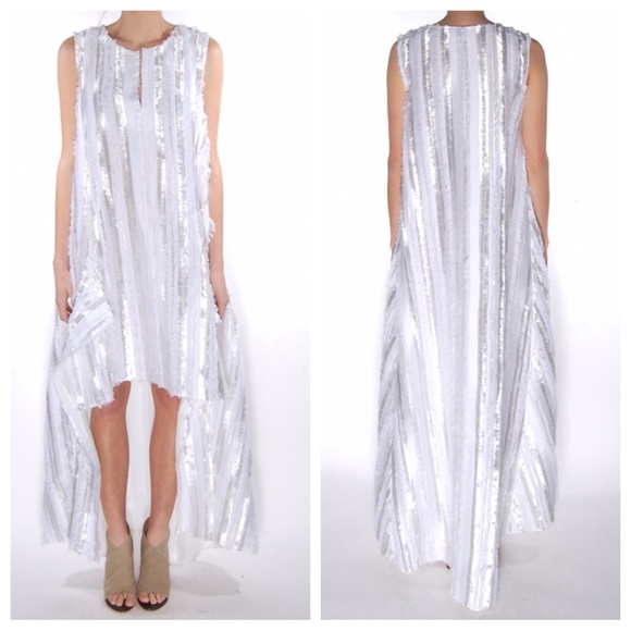 Thakoon White High Low Silk Blend Runway Dress - Picture 3 of 7